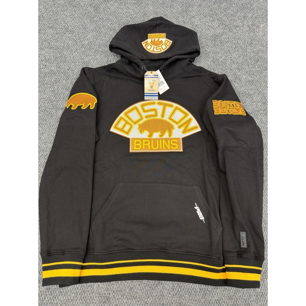 Boston Bruins Men's Large Pro Standard Fully Embroidered Hoodie Sweatshirt - NEW
